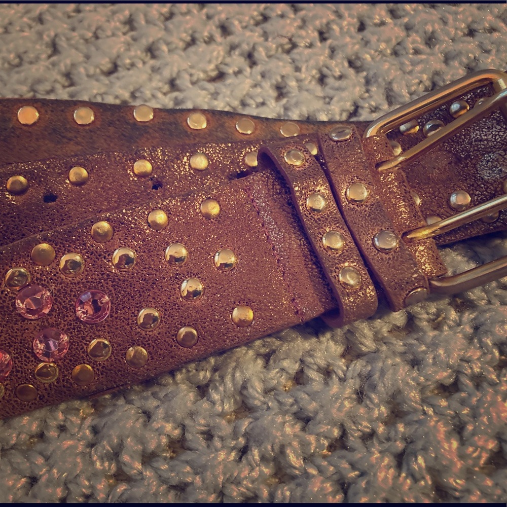 Pink and gold rhinestone belt